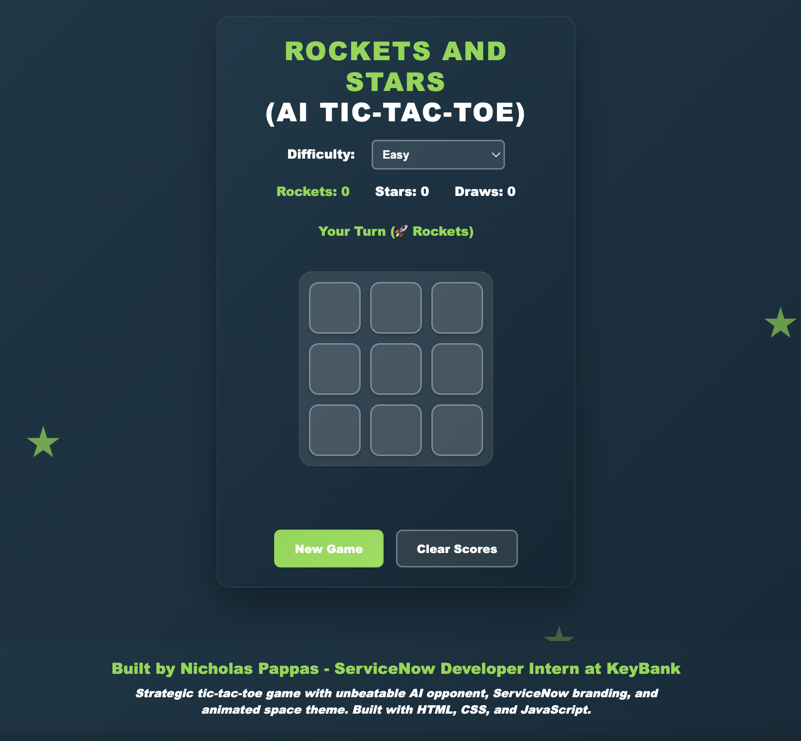 ServiceNow Rockets and Stars Screenshot